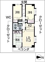 ビラ三秀山中  ｜ 愛知県名古屋市昭和区山中町1丁目（賃貸マンション3LDK・4階・75.38㎡） その2