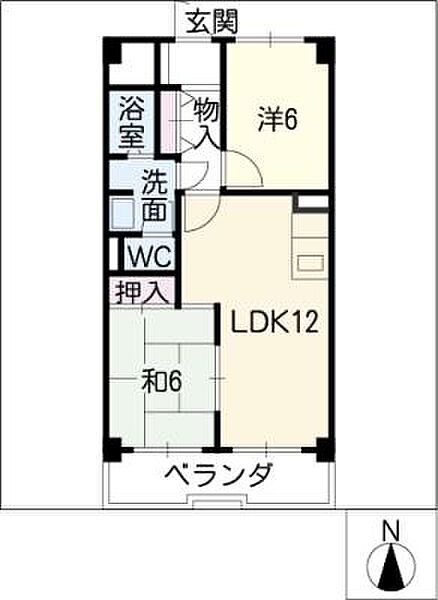 グランドール松城町 ｜愛知県名古屋市南区松城町1丁目(賃貸マンション2LDK・4階・53.76㎡)の写真 その2