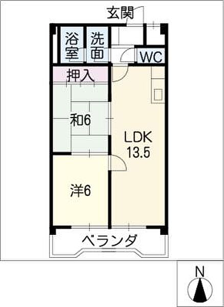 ヴィラカジカワ ｜愛知県名古屋市天白区井口1丁目(賃貸マンション2LDK・1階・54.45㎡)の写真 その2