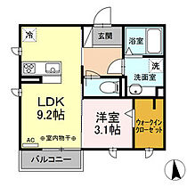 F・fifty 201 ｜ 岐阜県岐阜市玉姓町1丁目11番（賃貸アパート1LDK・2階・35.44㎡） その2