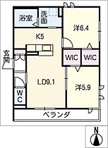 リオリエント西岐阜  ｜ 岐阜県岐阜市敷島町9丁目（賃貸マンション2LDK・2階・60.91㎡） その2