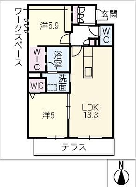 シャーメゾンステージ茜部本郷 ｜岐阜県岐阜市茜部本郷1丁目(賃貸マンション2LDK・1階・60.27㎡)の写真 その2