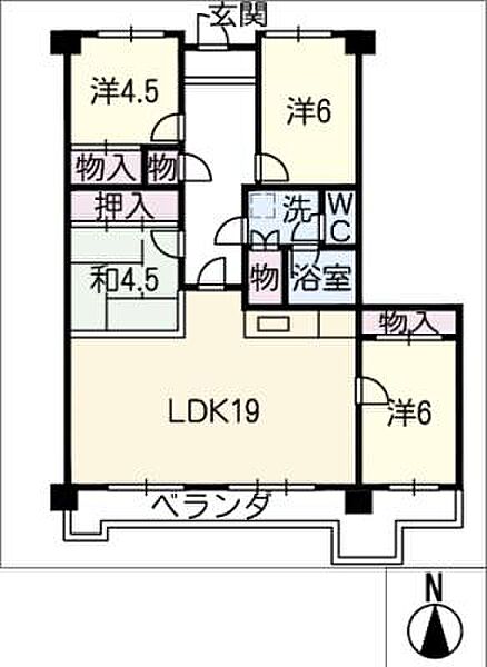 リバティ穂積603号 ｜岐阜県瑞穂市稲里(賃貸マンション4LDK・6階・79.52㎡)の写真 その2