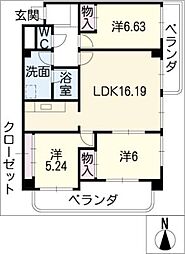 メゾン21 4階3LDKの間取り