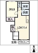 スターライト　南館  ｜ 岐阜県美濃市もみじが丘2丁目（賃貸アパート1LDK・1階・44.62㎡） その2