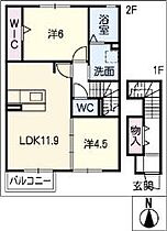 Dーroom町屋 201 ｜ 岐阜県岐阜市芥見町屋2丁目90番地1（賃貸アパート2LDK・2階・60.01㎡） その2