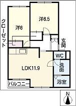 エトワール・アン  ｜ 岐阜県美濃加茂市加茂野町鷹之巣（賃貸アパート2LDK・1階・60.22㎡） その2