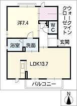 アビタシオンＢ  ｜ 岐阜県岐阜市野一色5丁目（賃貸アパート1LDK・1階・50.04㎡） その2