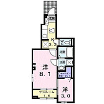 レグルス 105 ｜ 岐阜県岐阜市細畑6丁目1番12号（賃貸アパート2K・1階・36.96㎡） その2