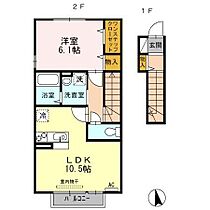 レセンテさくら 203 ｜ 岐阜県羽島郡岐南町徳田7丁目43番3（賃貸アパート1LDK・2階・46.96㎡） その2