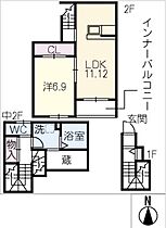 仮）Ｂｅｌｌ　Ｌｅａｄ栄新町  ｜ 岐阜県岐阜市栄新町2丁目（賃貸アパート1LDK・2階・56.72㎡） その2