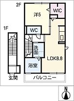 ちはやふる  ｜ 岐阜県岐阜市黒野南1丁目（賃貸アパート1LDK・2階・42.37㎡） その2