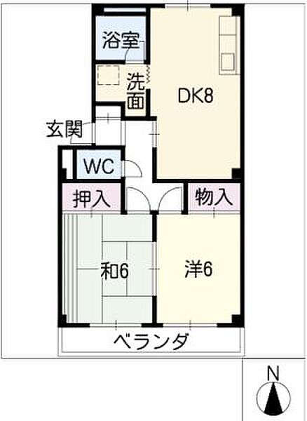 サンハイム2号館 ｜岐阜県大垣市禾森町2丁目(賃貸マンション2DK・3階・56.00㎡)の写真 その2