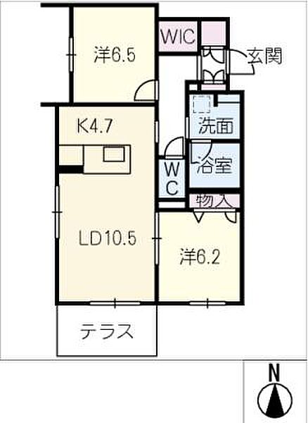 オーレリアン ｜岐阜県大垣市木戸町(賃貸マンション2LDK・1階・64.88㎡)の写真 その2