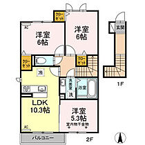 ルーデンス　B棟 202 ｜ 岐阜県各務原市鵜沼西町2丁目83番1（賃貸アパート3LDK・2階・67.38㎡） その2