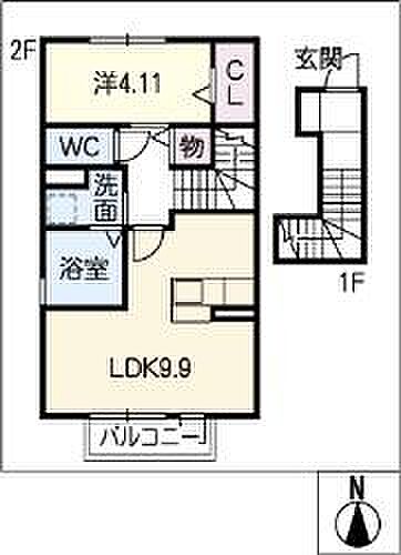 フルハウス 203｜岐阜県可児市下恵土(賃貸アパート1LDK・1階・42.38㎡)の写真 その2
