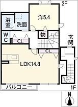 サンシャイン　ヒル　帷子Ｆ棟  ｜ 岐阜県可児市東帷子（賃貸アパート1LDK・2階・51.00㎡） その2