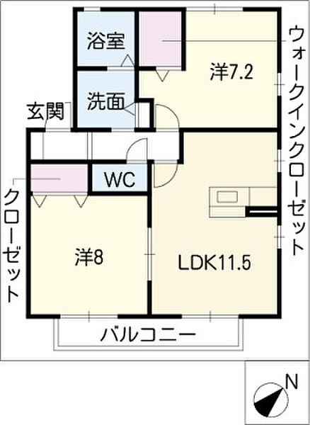 ウィルガーデン　A 101｜愛知県名古屋市緑区東神の倉1丁目(賃貸アパート2LDK・1階・59.58㎡)の写真 その2