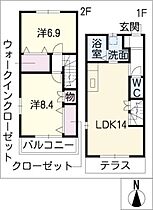 レイクサイド戸笠Ａ棟  ｜ 愛知県名古屋市天白区久方3丁目（賃貸タウンハウス2LDK・2階・68.00㎡） その2