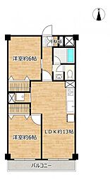 グリーンハイム野口 2LDKの間取図画像