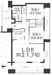 間取図画像 2LDK