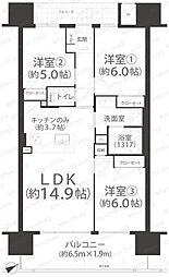 アルファステイツ大学病院通り 3LDKの間取図画像