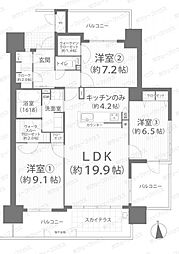 ロイヤルガーデン中山下弐番館 3LDKの間取図画像
