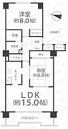 グローバル原尾島 2LDKの間取図画像