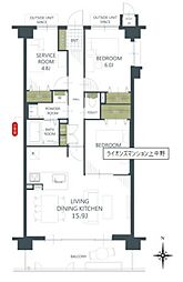 ライオンズマンション上中野 2SLDKの間取図画像