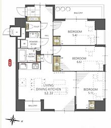 アークスクエア表町 3LDKの間取図画像