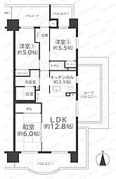 アマネセール西之町 3LDKの間取図画像