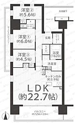 プレミスト岡山ザ・レジデンス 3LDKの間取図画像