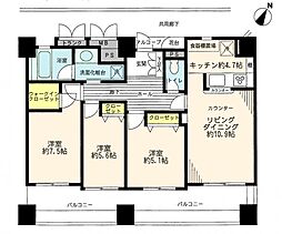 ルビアス野田 3LDKの間取図画像