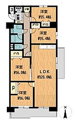星和豊田町コーポラス 4LDKの間取図画像