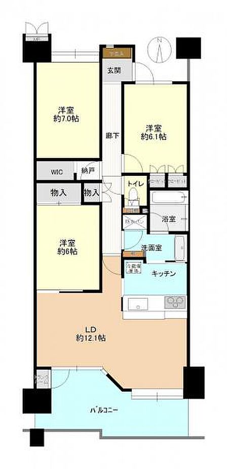3LDK 間取り