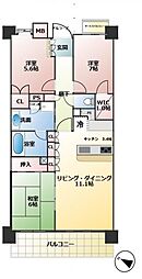 リステージ金町プレジュール 3LDKの間取図画像