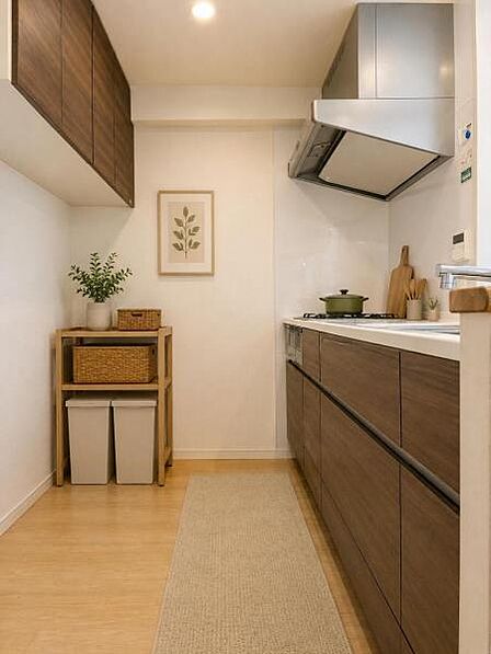 使いやすさを考えた収納充実キッチン (画像はCG加工しており現況と異なります。)