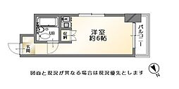 中央町スカイマンション ワンルームの間取図画像