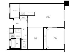 サンクラシック金沢弐番館 2LDKの間取図画像