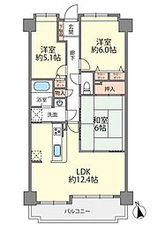 スカイハイツ春日2番館 3LDKの間取図画像