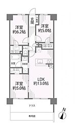 サンクレイドル堀切四季のみち 3LDKの間取図画像