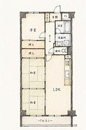 シャルマンコーポ博多 3LDKの間取図画像