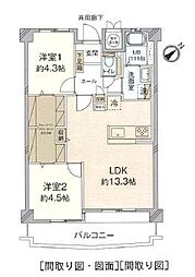 フォレックス松島 2LDKの間取図画像