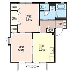 アンジェロA 2Kの間取図画像