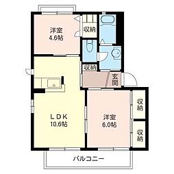 ウイングスサプライA 2LDKの間取図画像