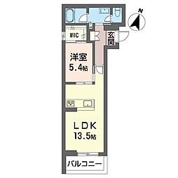ラ・ポーズ 1LDKの間取図画像