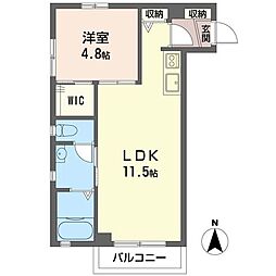 オーベルジュ・ドゥ 1LDKの間取図画像