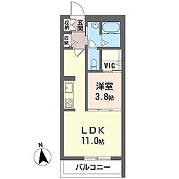 Plaisir 1LDKの間取図画像