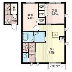 Pruno 2LDKの間取図画像