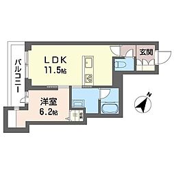 アンミューズ 1LDKの間取図画像